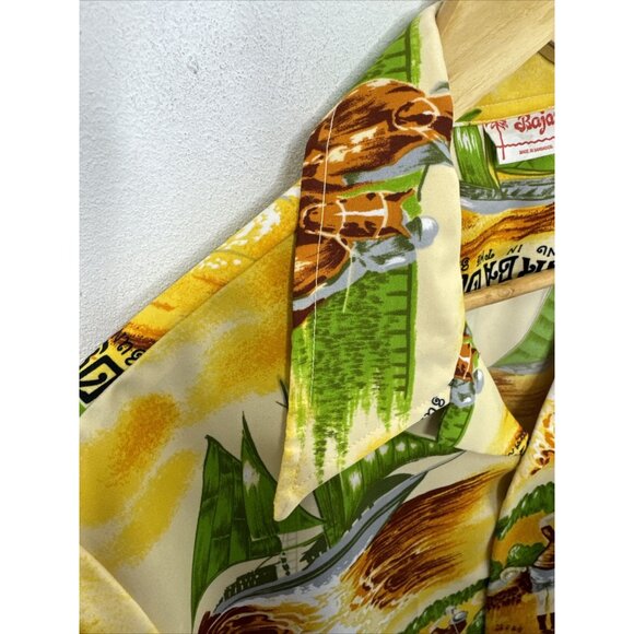 Vintage Barbados Bajan Men XL Hawaiian Golf Shirt Short Sleeve  horse - Picture 3 of 7